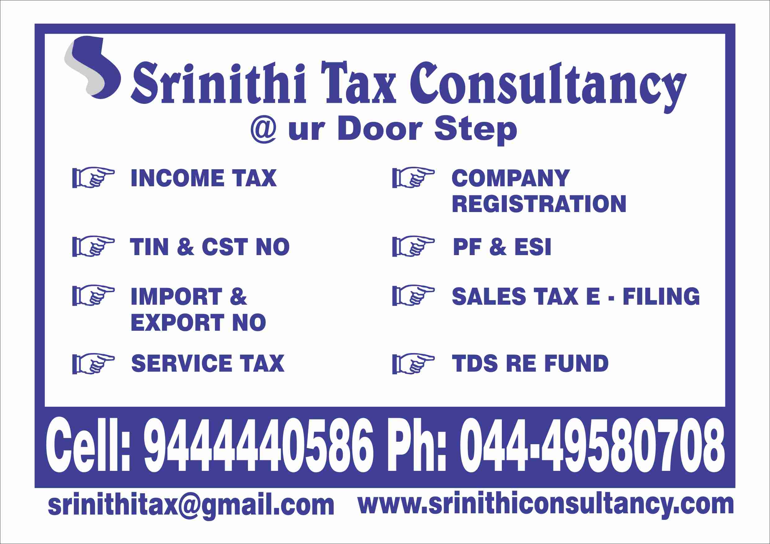 Srinithi Tax Consultancy Chennai